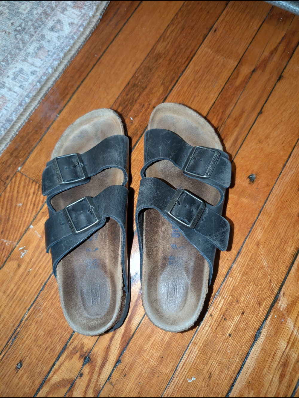 Birkenstock Navy Blue Oiled Leather Arizona Sandals